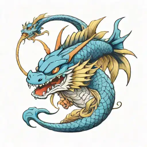 Gohan and Gyarados tattoo design idea
