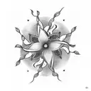 A tattoo portraying a beta endorphin molecule. (C₇₉H₁₂₂N₂₂O₂₁.) as a vine with different flowers as the chemicals tattoo design idea