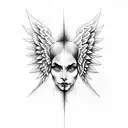 Angel and devil duality tattoo design idea