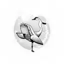 whooping crane tattoo design idea