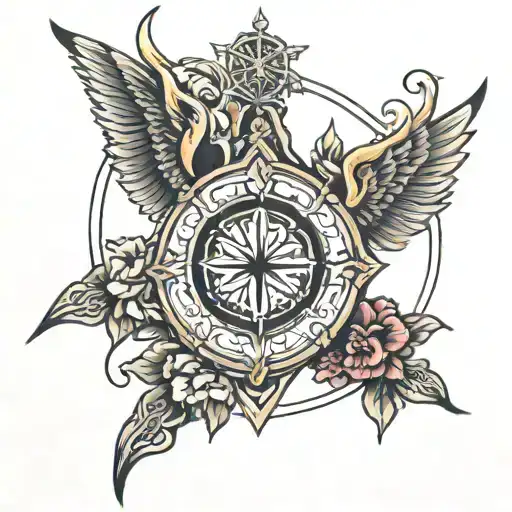 Shrine with mark 10:2 tattoo design idea