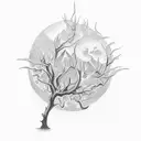 burning bush tattoo design idea