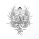 burning bush tattoo design idea