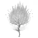 burning bush tattoo design idea