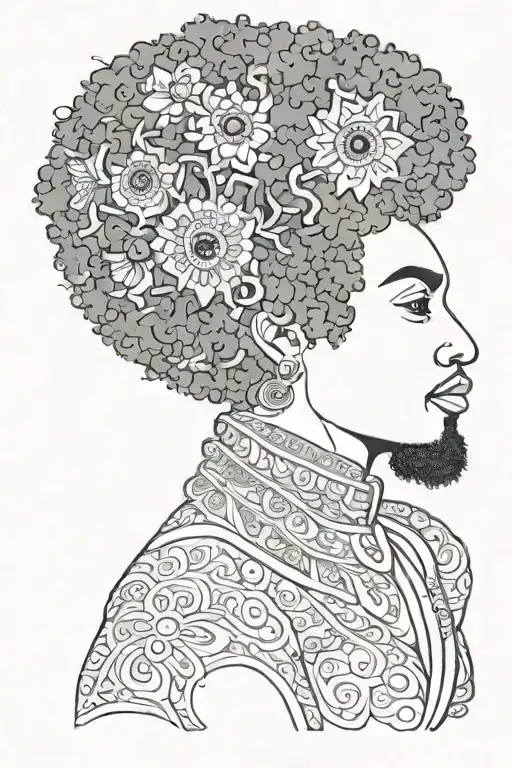 hindi black Afro  tattoo design idea