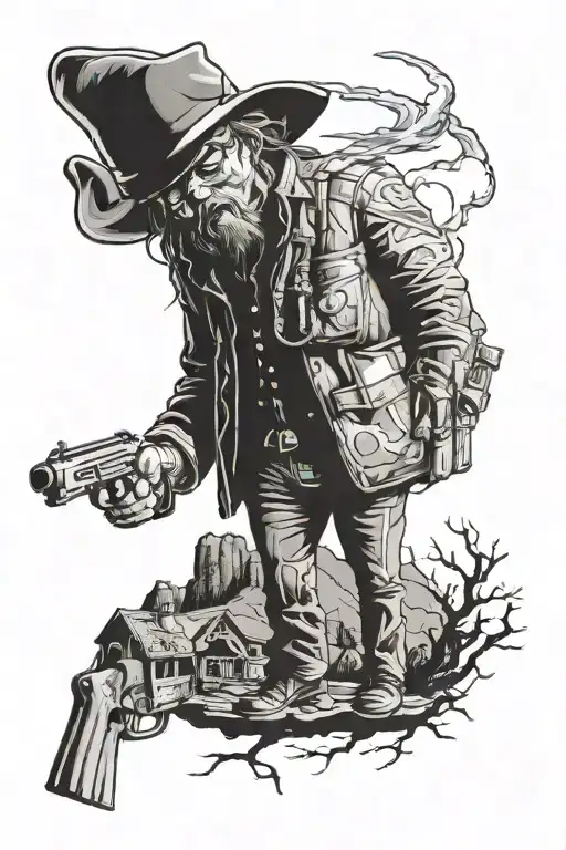 Gunslinger Stephen King tattoo design idea