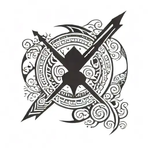 Black spade with Q in middle tattoo design idea