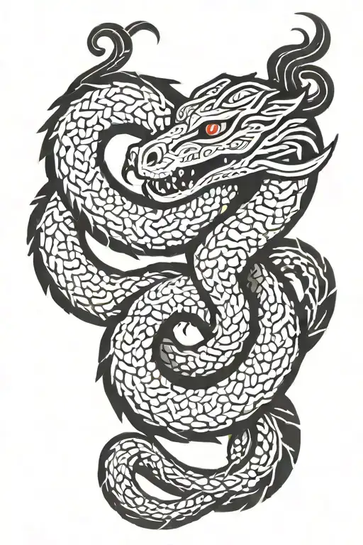 Jormungandr snake tattoo design idea