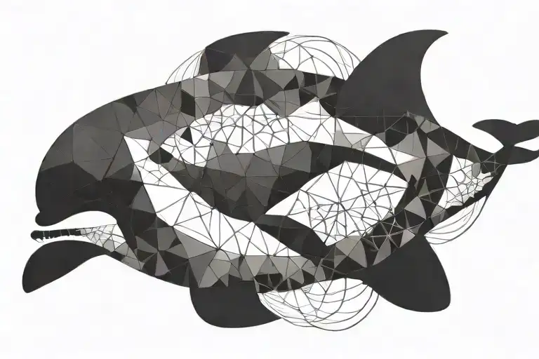 I want a geometric humpback whale tatoo that is simple but accurate to the real thing.  tattoo design idea