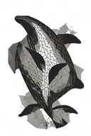 Humpback Whale swimming tattoo design idea