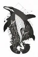 Humpback Whale swimming tattoo design idea
