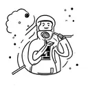 man on the moon smoking a cigarette tattoo design idea