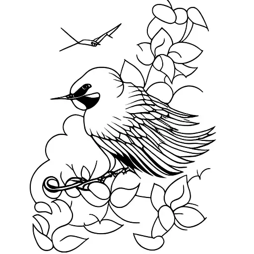Swallow Bird by with wind tattoo design idea