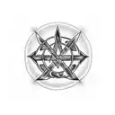 Anarchy Symbol in fire tattoo design idea
