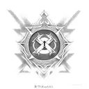 Anarchy Symbol in fire tattoo design idea