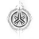 Anarchy Symbol in fire tattoo design idea