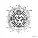 Anarchy Symbol in fire tattoo design idea