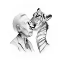 A memorial tattoo combining the images of your lost grandparents and uncle with their favorite animals and a serene nature backdrop tattoo design idea