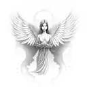 Real Angel With Clouds  tattoo design idea
