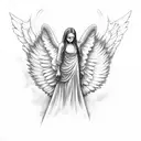 Real Angel With Clouds  tattoo design idea