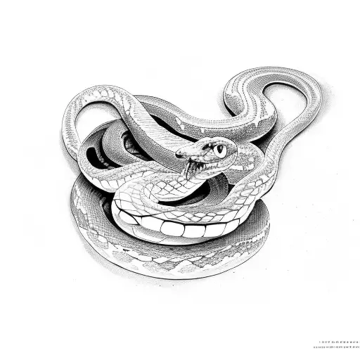snake eatting its own tail tattoo design idea