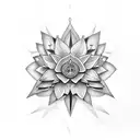 pearl without shell blue lotus  tattoo design idea