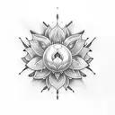 pearl without shell blue lotus  tattoo design idea
