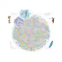 A pixelated map of the USA with iconic video game characters scattered throughout tattoo design idea