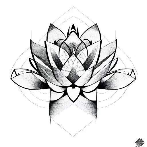 Lotus Flower Cubism tattoo design idea