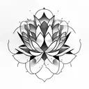 Lotus Flower Cubism tattoo design idea
