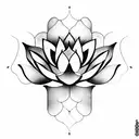 Lotus Flower Cubism tattoo design idea