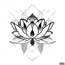 Lotus Flower Cubism tattoo design idea