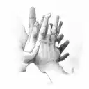 hand reaching from clouds tattoo design idea
