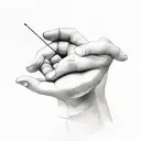 hand reaching from clouds tattoo design idea