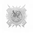 a tatoo symbolizing the strength and resilience of Singapore, surrounded by elements representing its diverse culture an tattoo design idea