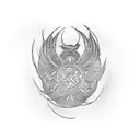 a tatoo symbolizing the strength and resilience of Singapore, surrounded by elements representing its diverse culture an tattoo design idea