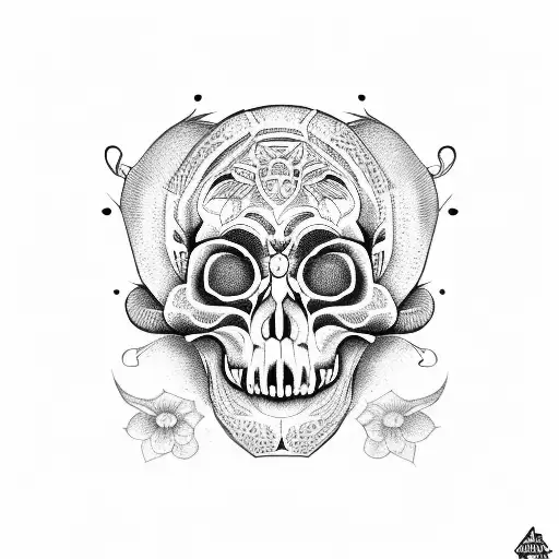 monkey skull tattoo design idea