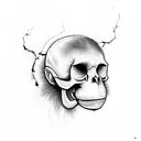 monkey skull tattoo design idea