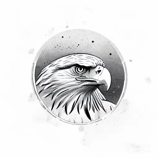 Eagle surrounded with Palestinian kuffya tattoo design idea
