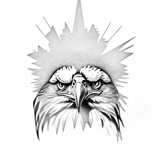 Eagle surrounded with Palestinian kuffya tattoo design idea