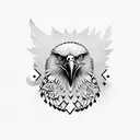 Eagle surrounded with Palestinian kuffya tattoo design idea