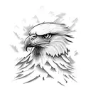 Eagle surrounded with Palestinian kuffya tattoo design idea