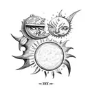 Sun and Moon tattoo design idea