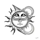 Sun and Moon tattoo design idea