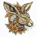 pagan hare tattoo design idea