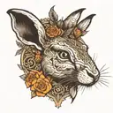 pagan hare tattoo design idea