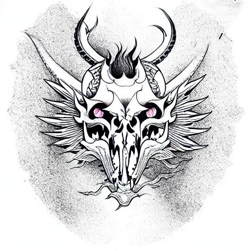 Dragon Skull tattoo design idea