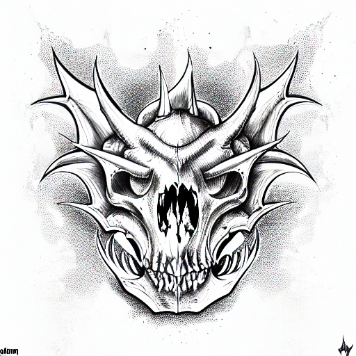 Dragon Skull tattoo design idea