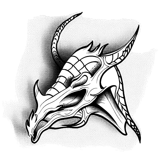 Dragon Skull tattoo design idea