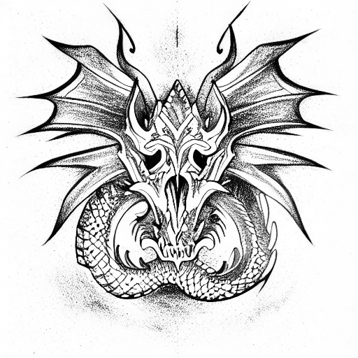 Dragon Skull tattoo design idea